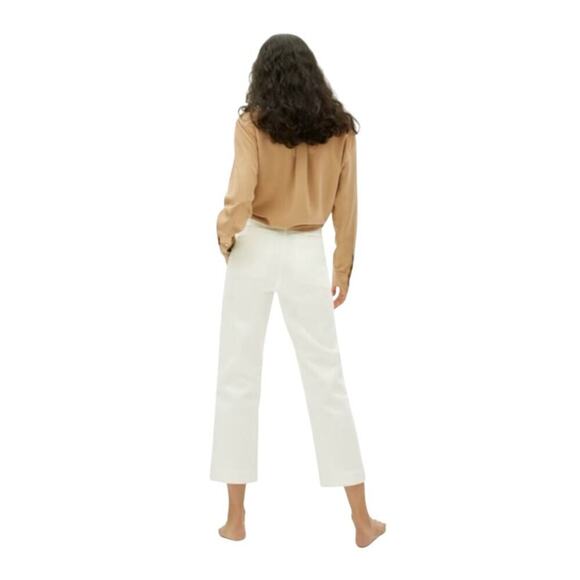 Everlane Women's The Straight Leg Crop Jeans White Size 16 Regular - Picture 2 of 11